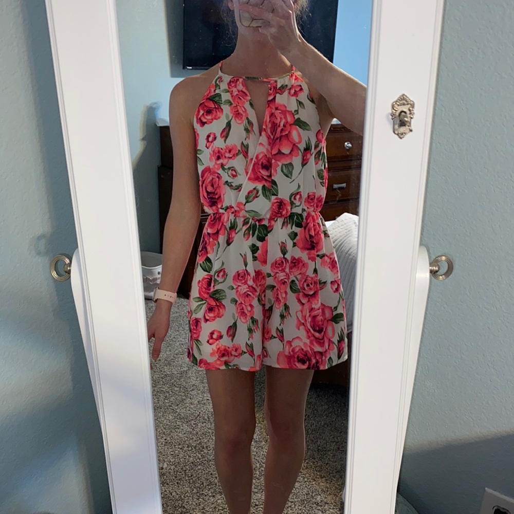 Floral halter romper